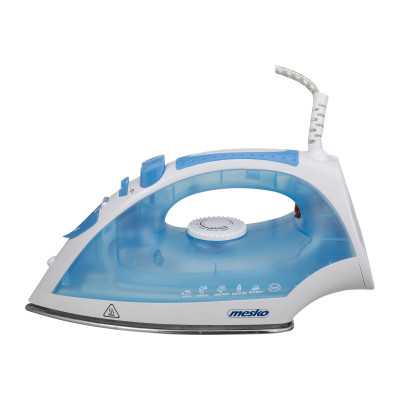 Iron Mesko MS 5023 Blue/White, 2200 W, With cord, Anti-scale system, Vertical steam function