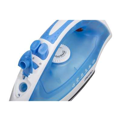 Iron Mesko MS 5023 Blue/White, 2200 W, With cord, Anti-scale system, Vertical steam function