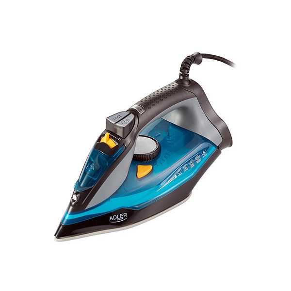 Adler Iron AD 5032 Blue/Grey, 3000 W, Steam Iron, Continuous steam 45 g/min, Steam boost performance 80 g/min, Water tank capaci