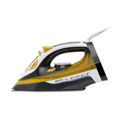 Camry Iron CR 5029 Steam Iron, 2400 W, Continuous steam 40 g/min, Steam boost performance 70 g/min, White/Black/Gold