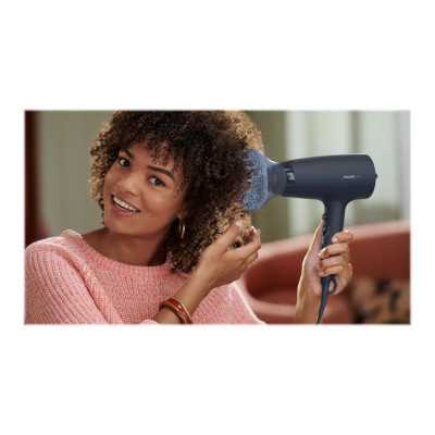 Philips Hair Dryer BHD360/20 2100 W, Number of temperature settings 6, Ionic function, Diffuser nozzle, Black/Blue