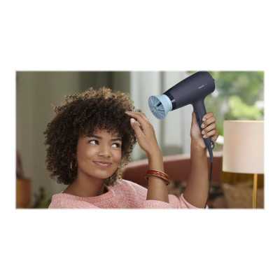 Philips Hair Dryer BHD360/20 2100 W, Number of temperature settings 6, Ionic function, Diffuser nozzle, Black/Blue