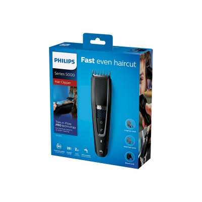 Philips Series 5000 Beard and Hair Trimmer HC5632/15 Cordless or corded, Number of length steps 28, Step precise 1 mm, Black