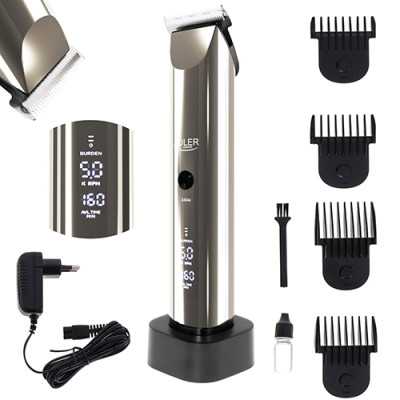 Adler Hair Clipper AD 2834 Cordless or corded, Number of length steps 4, Silver/Black