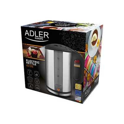 Adler Kettle AD 1216 Standard, Stainless steel, Stainless steel, 2000 W, 360 rotational base, 1.7 L