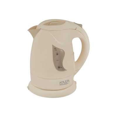 Adler Kettle AD 08 b Standard, Plastic, Beige, 850 W, 360 rotational base, 1 L