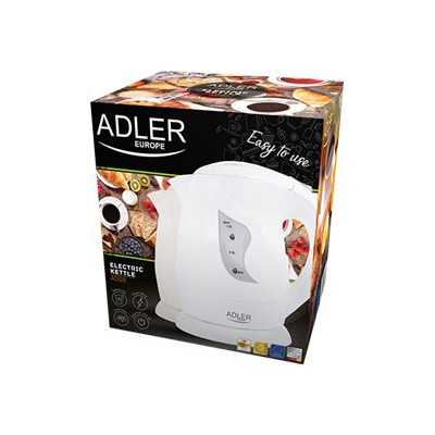 Adler Kettle AD 08 b Standard, Plastic, Beige, 850 W, 360 rotational base, 1 L