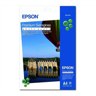 Epson Premium Semigloss Photo Paper, DIN A4, 251g/mÂ , 20 Sheets A4