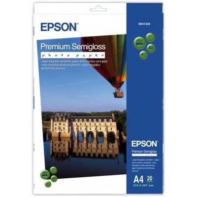 Epson Premium Semigloss Photo Paper, DIN A4, 251g/mÂ , 20 Sheets A4