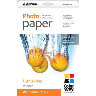 ColorWay High Glossy Photo Paper, 50 sheets, A4, 230 g/m