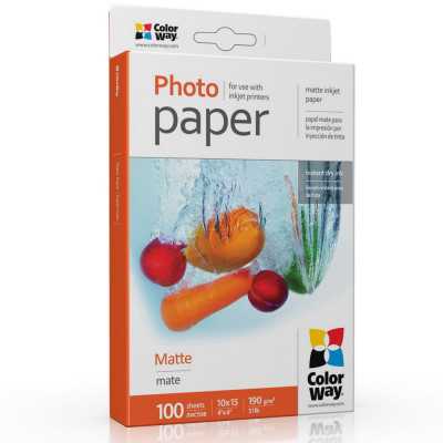 ColorWay Matte Photo Paper, 100 sheets, 10x15, 190 g/m