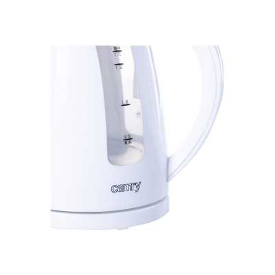 Camry Kettle CR 1255 Standard, Plastic, White, 2200 W, 360 rotational base, 1.7 L