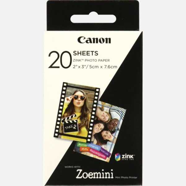 Canon 20 lapų fotopopierius ZP-2030, baltas, 5 x 7,6 cm