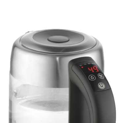 Adler Kettle AD 1247 NEW With electronic control, 1850 - 2200 W, 1.7 L, Stainless steel, glass, Stainless steel/Transparent, 360