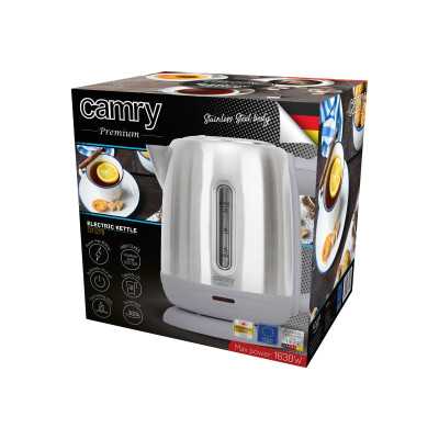 Camry Kettle CR 1278 Standard, 1630 W, 1.2 L, Stainless steel, Stainless steel, 360 rotational base