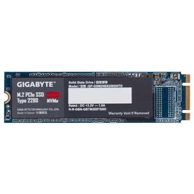 Gigabyte GP-GSM2NE8256GNTD 256 GB, SSD interface M.2 NVME, Write speed 800 MB/s, Read speed 1200 MB/s