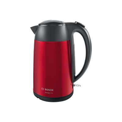 Bosch Kettle DesignLine TWK3P424 Electric, 2400 W, 1.7 L, Stainless steel, 360 rotational base, Red