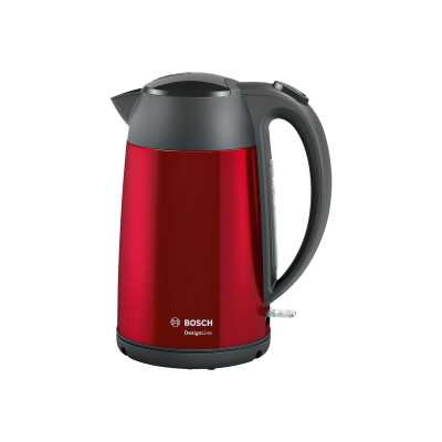 Bosch Kettle DesignLine TWK3P424 Electric, 2400 W, 1.7 L, Stainless steel, 360 rotational base, Red