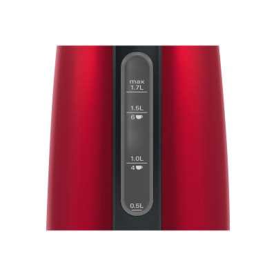 Bosch Kettle DesignLine TWK3P424 Electric, 2400 W, 1.7 L, Stainless steel, 360 rotational base, Red