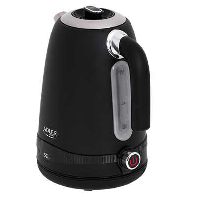 Adler Kettle AD 1295b Electric, 2200 W, 1.7 L, Stainless steel, 360 rotational base, Black