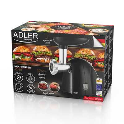 Adler Meat mincer AD 4811 Black, 600 W, Number of speeds 1, Throughput (kg/min) 1.8