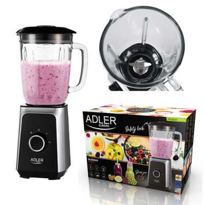 Adler Blender AD 4076 Tabletop, 1000 W, Jar material Glass, Jar capacity 1.5 L, Ice crushing, Black