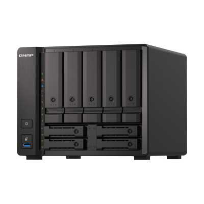 QNAP 9-Bay QuTS hero NAS TS-H973AX-8G Up to 9 HDD/SSD Hot-Swap, Ryzen V1500B Quad-Core, Processor frequency 2.2 GHz, 8 GB, DDR4,