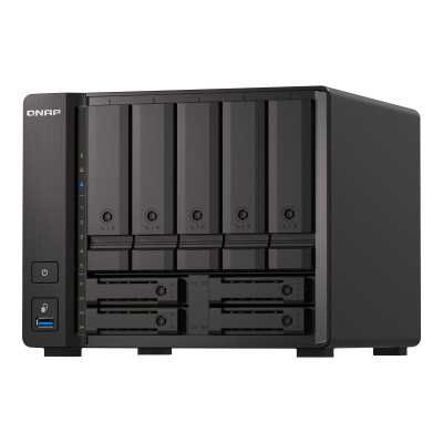 QNAP 9-Bay QuTS hero NAS TS-H973AX-8G Up to 9 HDD/SSD Hot-Swap, Ryzen V1500B Quad-Core, Processor frequency 2.2 GHz, 8 GB, DDR4,