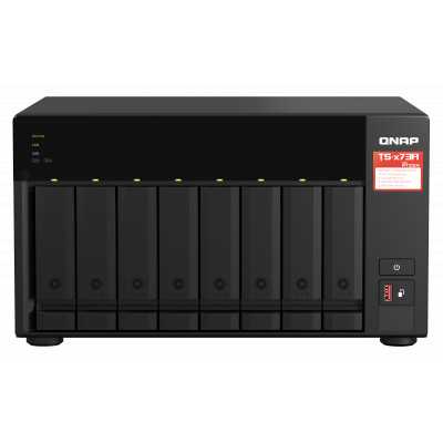 QNAP 8-Bay QTS and QuTS hero NAS TS-873A-8G Up to 8 HDD/SSD Hot-Swap, Ryzen V1500B Quad-Core, Processor frequency 2.2 GHz, 8 GB,