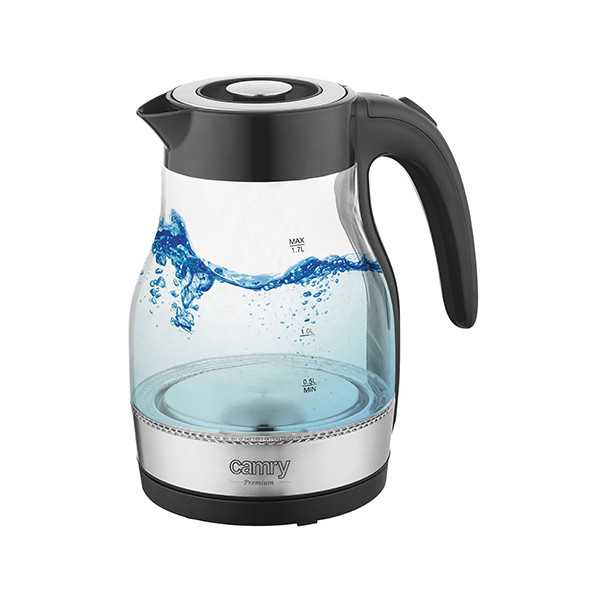 Camry Kettle CR 1300 Electric, 2200 W, 1,7 L, Nerūdijantis plienas, 360 sukamasis pagrindas, juodas