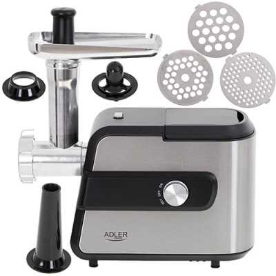 Adler Meat mincer with a shredder AD 4813 Silver/Black, 600 W, Number of speeds 2, Throughput (kg/min) 1