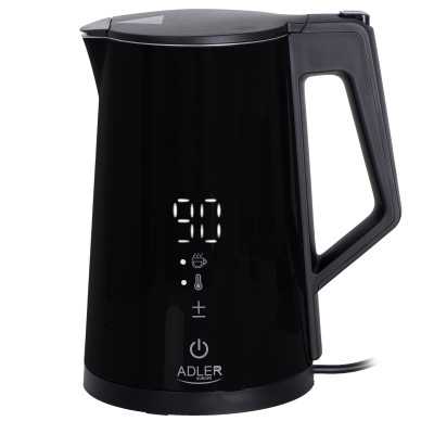 Adler Kettle AD 1345b Electric, 2200 W, 1.7 L, Stainless steel, 360 rotational base, Black