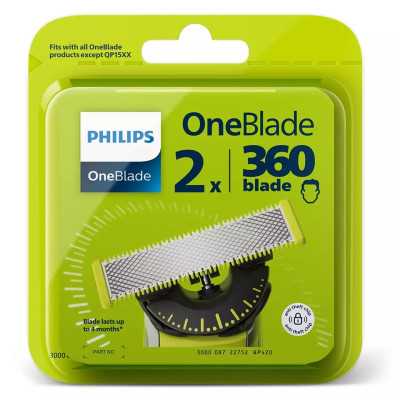 Philips OneBlade Replacement blade, 2 pcs QP420/50 Black/Green