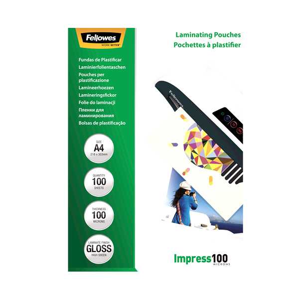 Fellowes laminavimo maišelis 100 , 216x303 mm - A4, 100 vnt.