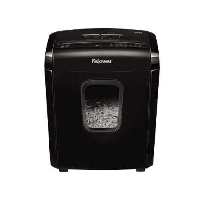 Fellowes Powershred 6M Black, 13 L, Credit cards shredding, Mini-Cut Shredder, Paper handling standard/output 6 sheets per pass,