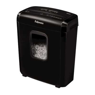 Fellowes Powershred 6M Black, 13 L, Credit cards shredding, Mini-Cut Shredder, Paper handling standard/output 6 sheets per pass,