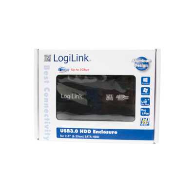 Logilink External hard drive enclosure, black 2.5", SATA, USB 3.0