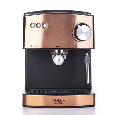 Adler Espresso coffee machine AD 4404cr Pump pressure 15 bar, Built-in milk frother, Semi-automatic, 850 W, Cooper/ black