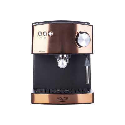 Adler Espresso coffee machine AD 4404cr Pump pressure 15 bar, Built-in milk frother, Semi-automatic, 850 W, Cooper/ black