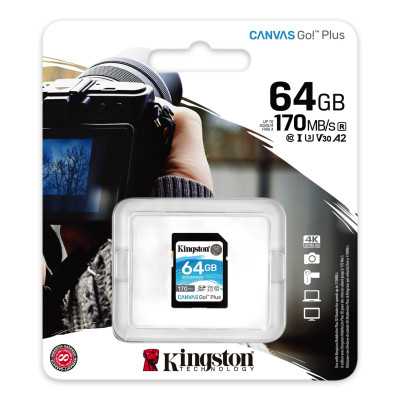 Kingston Canvas Go! Plus 64 GB, SD, Flash memory class 10