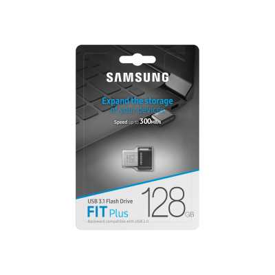 Samsung FIT Plus MUF-128AB/APC 128 GB, USB 3.1, Black/Silver