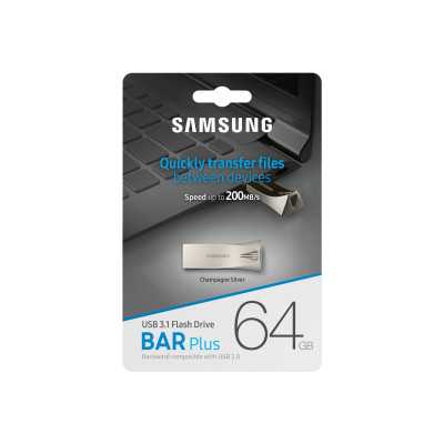 Samsung BAR Plus MUF-64BE3/APC 64 GB, USB 3.1, Silver