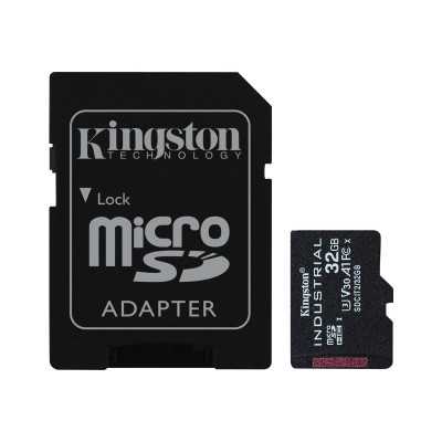 Kingston UHS-I 32 GB, microSDHC/SDXC Industrial Card, Flash memory class Class 10, UHS-I, U3, V30, A1, SD Adapter