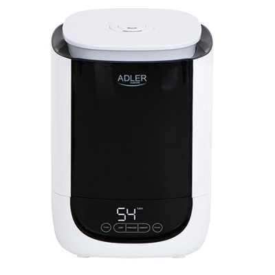 Adler Air Humidifier AD 7966 35 m , 25 W, Water tank capacity 4.6 L, Ultrasonic, Humidification capacity 280 ml/hr, White/Black