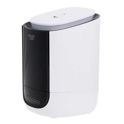 Adler Air Humidifier AD 7966 35 m , 25 W, Water tank capacity 4.6 L, Ultrasonic, Humidification capacity 280 ml/hr, White/Black