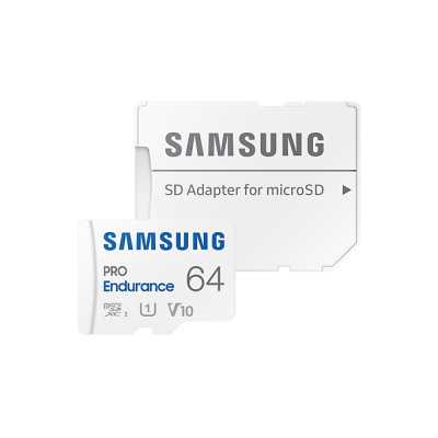 Samsung PRO Endurance MB-MJ64KA/EU 64 GB, MicroSD Memory Card, Flash memory class U1, V10, Class 10, SD adapter