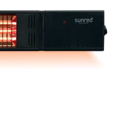 SUNRED Heater RDS-15W-B, Fortuna Wall Infrared, 1500 W, Black, IP55