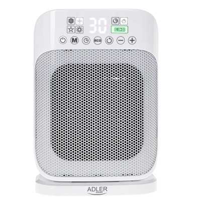 Adler Heater with Remote Control AD 7727 Ceramic, 1500 W, Number of power levels 2, Suitable for rooms up to 15 m , White