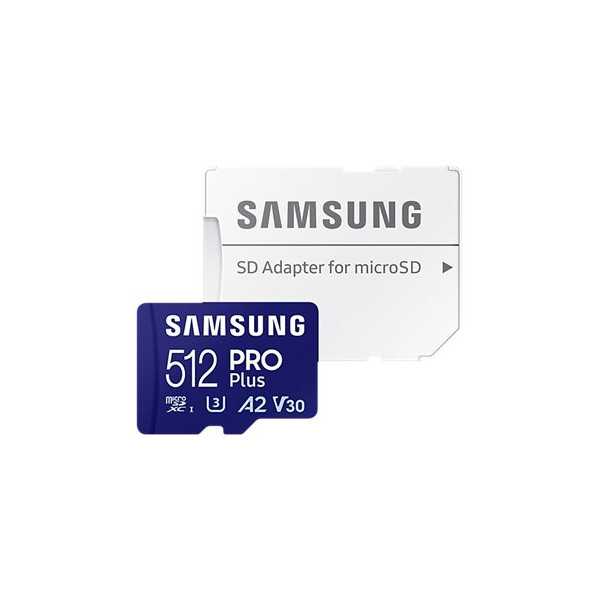 Samsung PRO Plus microSD Card with Adapter 512 GB, MicroSDXC, Flash memory class U3, V30, A2