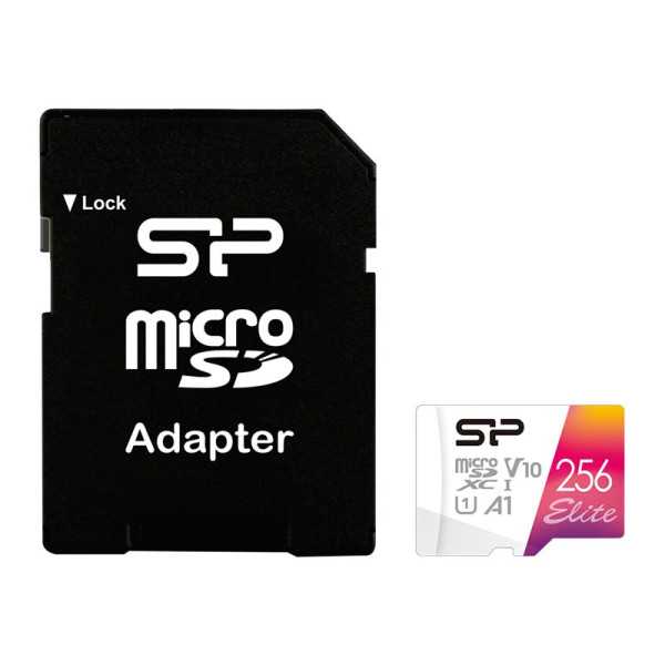 Silicon Power microSDHC UHS-I Memory Card Elite 256 GB, microSDHC/SDXC, Flash memory class 10